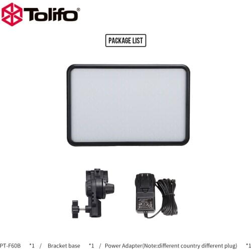 Tolifo PT-F60B 600 pcs LED Video Light Panel, Bi-color Dimmable Ultra Bright Lamp CRI 95+ for DSLR Camera Photography Shooting