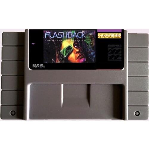 High Quality 16 Bit Flashback NTSC Big Gray Game Card For USA Version Game Player
