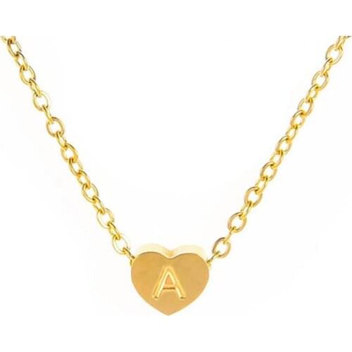 Handmade 26 Letters Heart Choker Necklaces For Women Gold Color Metal Disc Pendant Name Necklace Dainty Jewelry Gift Collier