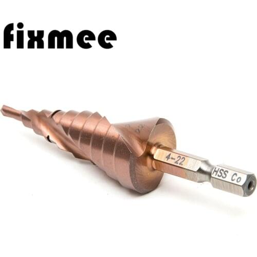 1/4" Hex Shank Metal Cone Drilling 4-22mm Hole Saw M35 Set HSS Co Cobalt Titanium Spiral Grooved Step Drill Bits Hole Cutter