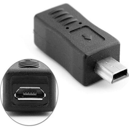 1 PC Black Micro USB Female to Mini USB Male Adapter Charger Converter Adaptor