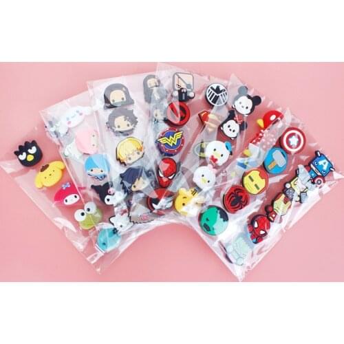 10pcs Anime Shoe Crocs Charms Decorations Badges Accessories Animal Designer for Croc Sanrios Marvels Children Women