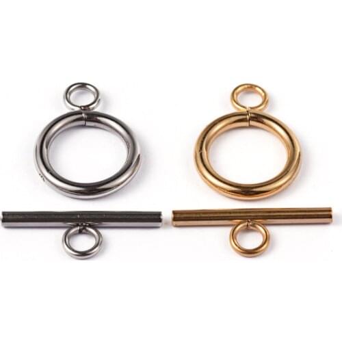 100 Set 304 Stainless Steel Ring Toggle Clasps jewellery making Supplies Accessories ,Ring:19x14x2mm,Bar:20x7x2mm,Hole:3mm F60