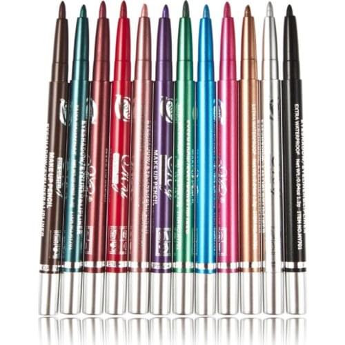 12pcs Eyeliner Cosmetics Makeup Natural Waterproof Eye Liner Pen Eye Liner Combination Set Kit Dropshipping Wholesale ma16