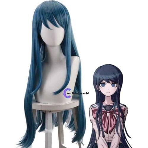2020 New Game Danganronpa cosplay Maizono Sayaka wig Maizono Sayaka role play green blue long styled hair costumes