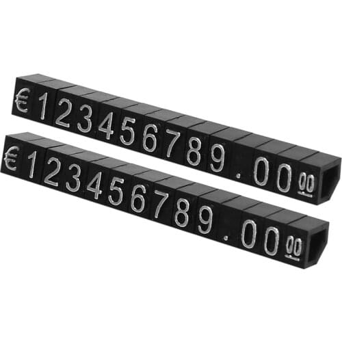 30Sets Plastic Cubes Price Display Tags Adjustable Number Stand Frame Label Shop