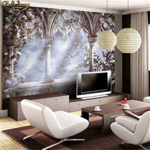 Beibehang papel de parede European-style palace large murals TV background personalized custom wallpaper 3d stereoscopic video