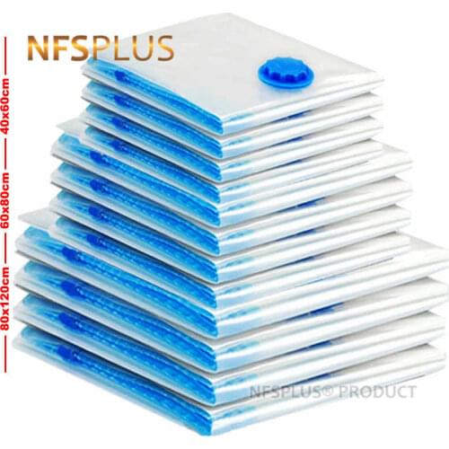 5PCS Vacuum Storage Bag for Cloth Quilt Under Bed Storage Underbed Wardrobe Transparent Air Pump Foldable Compressed Vacuum Bags