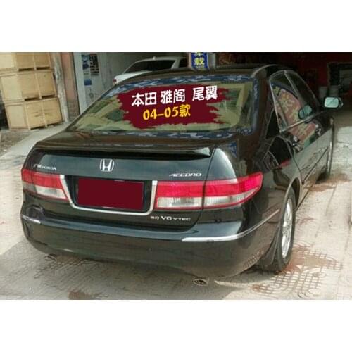 MONTFORD Car Styling ABS Plastic Unpainted Primer Color Rear Trunk Boot Wing Rear Lip Roof Spoiler For Honda Accord 2004 2005