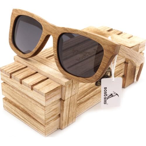 BOBO BIRD Brand Wooden Sunglasses Natural Bamboo Sun glasses Women Men Polarized Glasses Wooden drop shipping Box gafas de sol