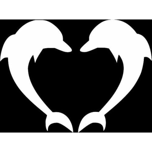 Dolphin Heart Vinyl Decal Car Truck Laptop Decal Wall Sticker Choose Size Colour
