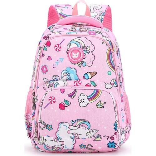 2020 Children Primary Backpacks Orthopedic Kids Unicorn Print School Bags Waterproof Knapsack Grade 1-3-6 Students Book Satchels