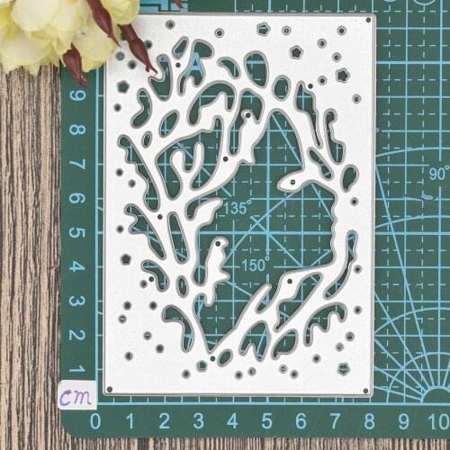 Girls Side Face Profile Frame Dies Rectangle Metal Cutting Dies For DIY Scrapbooking Album Crad Decorative Paper Embossing Dies