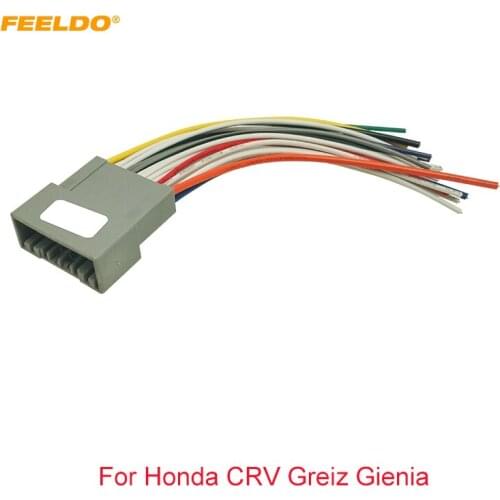 FEELDO 1PC Car Stereo CD/DVD Player Wiring Harness Adapter For Honda CRV Greiz Gienia Envix Radio Installation Cable #AM6130