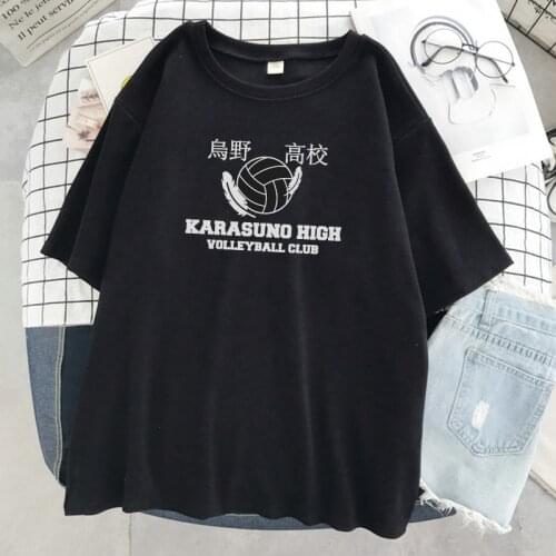 Karasuno high school Haikyuu Anime Print T Shirts Women Fashion Brand T-Shirt Summer Soft Tops O-Neck Casual Womens T-Shirts