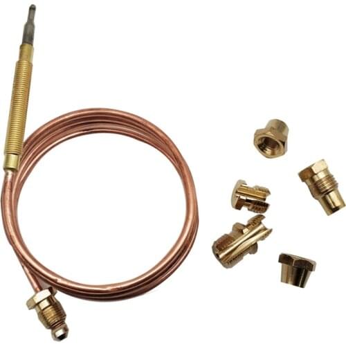 Gas Stove Universal Thermocouple Kit M6X0.75 With Spilt Nuts (Five) Replacement Thermocouple 900mm gold M8X1M6X0.75 for Home