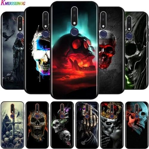 Grim Reaper Skull Skeleton For OPPO Reno 4 3 ACE A9 A5 F5 F15 Realme C2 K5 K3 R17 Pro 4G 5G 2020 Black Phone Case
