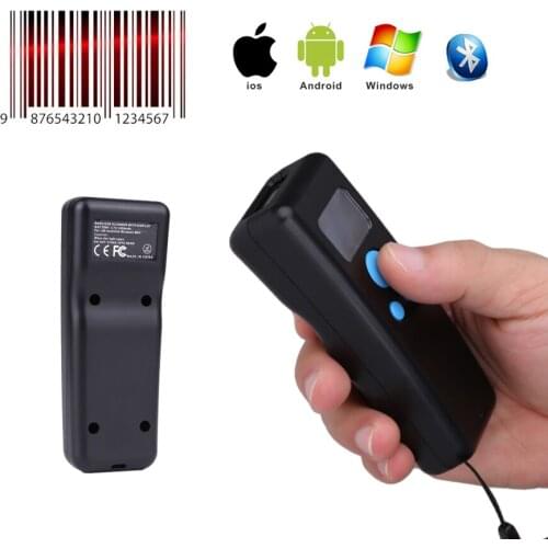 Pocket 2.4G Wireless Bluetooth Barcode Scanner Mini Laser Portable Reader Light Bar Code Scanner for IOS Android Windows MAC OS