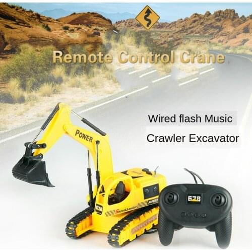 Classic Remote Control Crane 5 Channel RC Engineering Vehicle 8033E Wire Control Crawler Excavator Simulation Industrial Toys