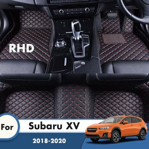 RHD Carpets Rugs For Subaru XV 2020 2019 2018 Artificial Leather Car Floor Mats Foot Pads Cover Custom Car Accessories Interior