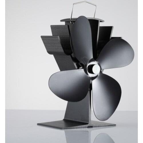 Mini Fireplace Fan 4 Blades Heat Powered Stove Fan Log Wood Burner Ecofan Quiet Home Fireplace Fan Efficient Heat Distribution