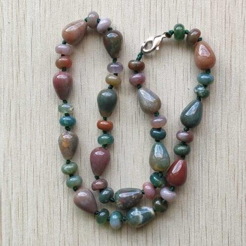 2020 fashion good quality natural india onyx round and water drop beads necklace for men and women jewelry free shipping