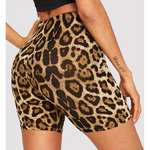 Fashion Leopard Print Women Shorts cycling Casual Snake Print Women High Waist Casual Biker short femme
