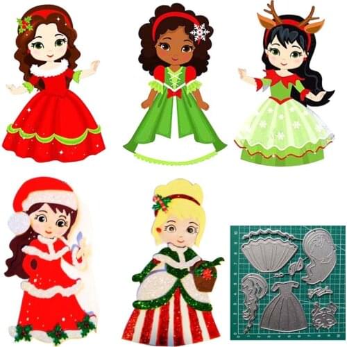 Metal Cutting Dies Lovely Christmas Princess Doll Girl Stencil Embossing DIY Scrapbooking Dies 2019 New