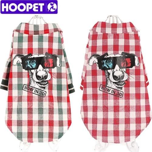 HOOPET Puppy Clothing T-shirt Dog Two feet Clothes Teddy Thin Summer Pet Lattice Good Quality