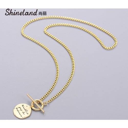 Shineland Punk Choker Necklace Vintage Metal Coin Pendant Women Steampunk Minimalist Jewelry Gift 2021 Hot Selling Wholesale