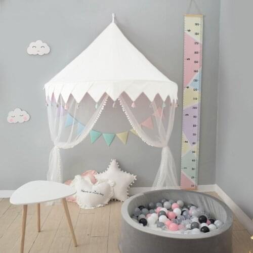 Nordic Mosquito Net Tent White Bed Canopy Curtain Infant Toddler Children Play House Tent Teepee Indoor Outdoor Kids Room Decor