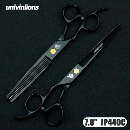 7" Pet Straight & Thinning Scissors Pet Dog Gromming Scissors Kit Pet Cutting ScissorsThinning Shears for Dog Cat Cutting Tools