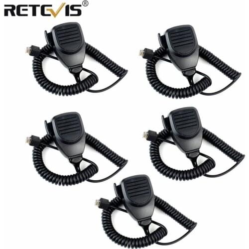 Retevis 5pcs MK001 8Pin Walkie Talkie Handheld Mic Microphone for Kenwood TK-868G TK-730 TK-760 TK-768 TK830 Mobile Radio C9198A
