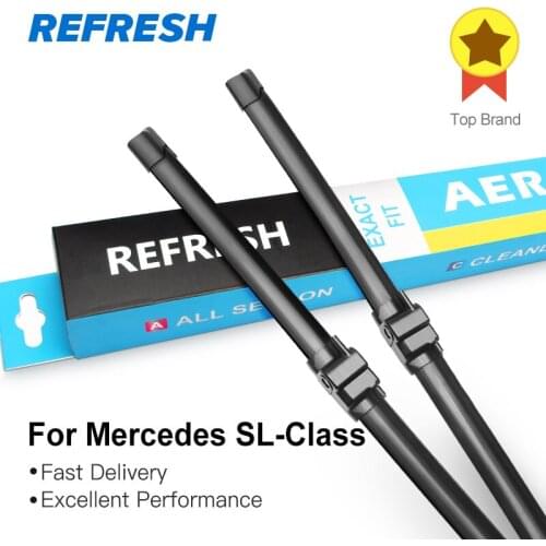 REFRESH Wiper Blades for Mercedes Benz SL Class R230 Fit Side Pin Arms SL 280 300 350 500 600 55 65 AMG