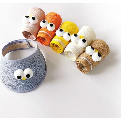 New Cute Bird Sun Hat Summer Straw Folding Visor Childen Cap Cute Adjustable Kids Sun Hat for Boys Girls Child Cap Bucket Cap