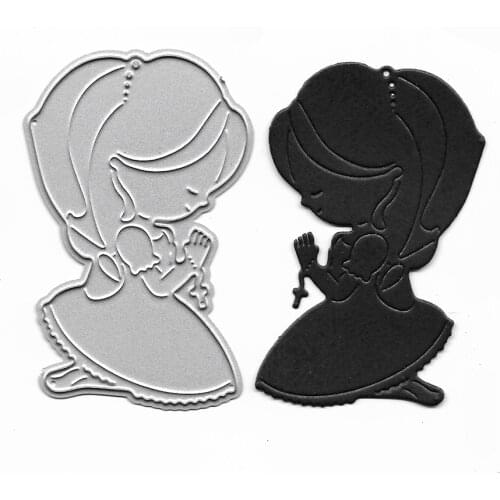 Cutting Dies 2021 Pray Girl Metal Stencil Scrapbook Fustelle Album Cards Making Crafts Embossing Folders Clear Stamp And Die New