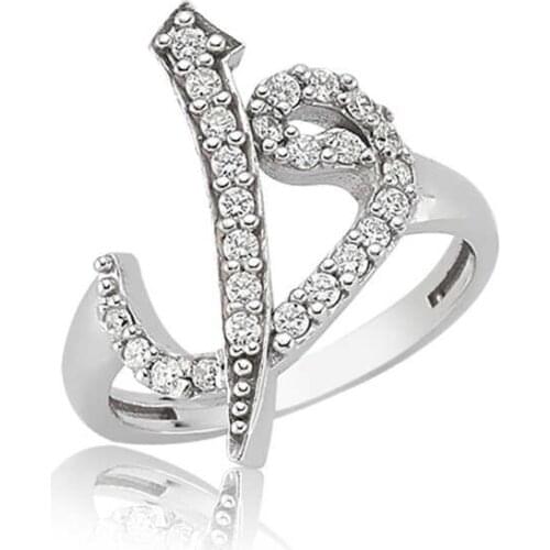 Tevuli 925 Sterling Silver Aleph Vav Lady Ring