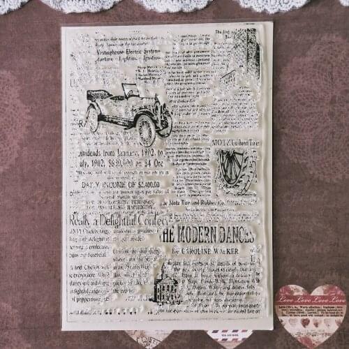 Vintage Newspaper transparent silicone clear stamp for scrapbooking DIY craft decoration soft stamp kids stationery