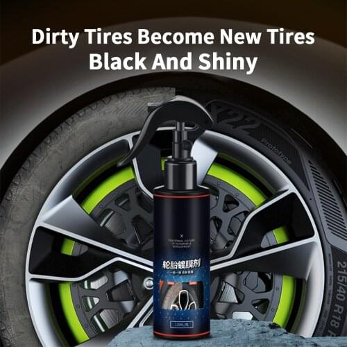 120ml Car Tire Coating Polishing Fluid Car Wheel Tire Cleaning Refurbishing Brightener Agent Car Auto Paint Spraying Wax Cleaner