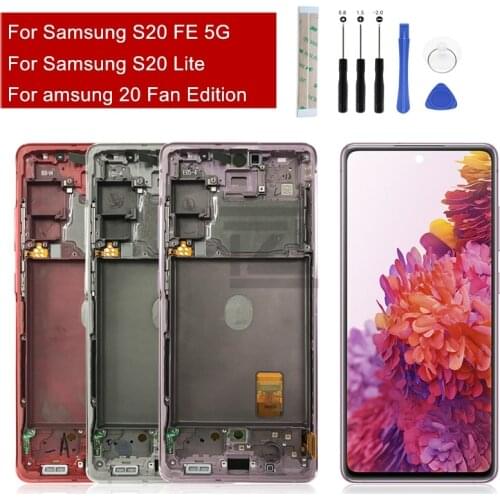 For Samsung S20 FE LCD Display Touch Screen Digitizer Assembly With Frame For Samsung S20 Lite Lcd G780F Screen Replacement 6.5"