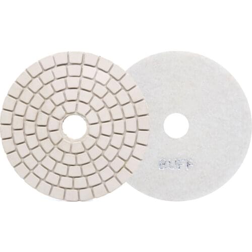 1 Piece 5 Inch Polish Diamond Wet Buff White 125mm Profession Polishing Buff Pad Diamond Grinding Buff Disk Granite Marble Tool