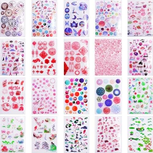 DIY 1PC Silicone Jewelry Fodder Water Nail Decal Sticker Flower Leaf Tree Clock Summer Slider
