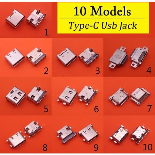 10Models Each 5pcs For Samsung Xiaomi Huawei ZTE Micro USB Type C Female jack Connector Charging Dock port Plug Type-C Socket