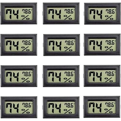 Practical 12 Pack Mini Small Digital Electronic Temperature Humidity Meters Gauge Indoor Thermometer Hygrometer LCD Display