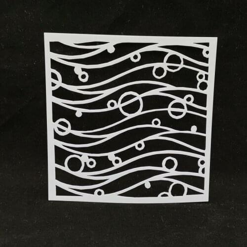 13*13 Wave dot Layering Stencils graffiti hand copied board hollowed out diy photo album graphic spray painting tool