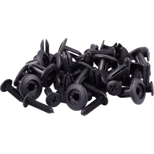 20 Pcs Plastic Rivet Fastener Bumper Fender Retainer Push Clip 6mm