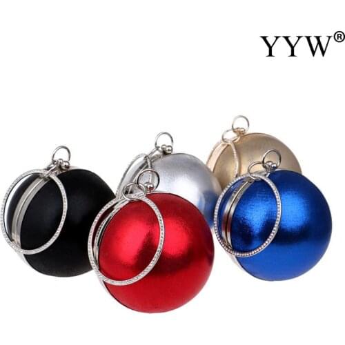 2021 Lovely Bag Round Shape Gold Silver Clutch Fashion Ball Evening Bags Red Black Handbags Women Handbag Wedding Bag Purse