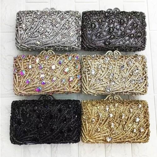 2021 Silver/Black/Gold 8 Colors Diamond Handbags Women Bags Designer Crystal Lady Evening Clutches Purses Fashion Shoulder Tote