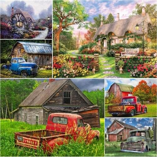 DIY Beautiful House Decoration Diamond Painting Full Square Drill Rhinestone Embroidery Cross Stitch Kit Handmade Flower Decor