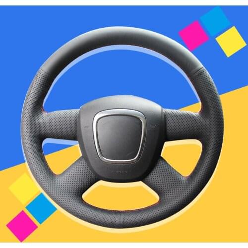 Auto Braid On The Steering Wheel Cover for Audi A3 (8P) Sportback A4 (B8) A4 (B7) A6 (C6) Interior Accessories Car Wheel Covers